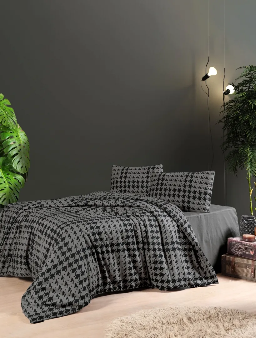 Комплект постільної білизни Flanel 200 × 220 см (євро) Sadora Antrasite від First Choice