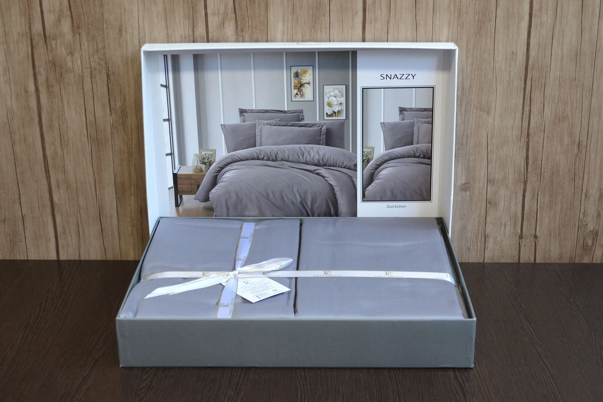 Постільна білизна Cotton Satin 160 × 220 см (полуторний) Snazzy Quick Silver від First Choice - Зображення 2