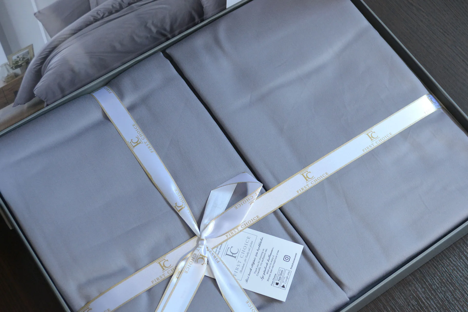 Постільна білизна Cotton Satin 160 × 220 см (полуторний) Snazzy Quick Silver від First Choice - Зображення 3