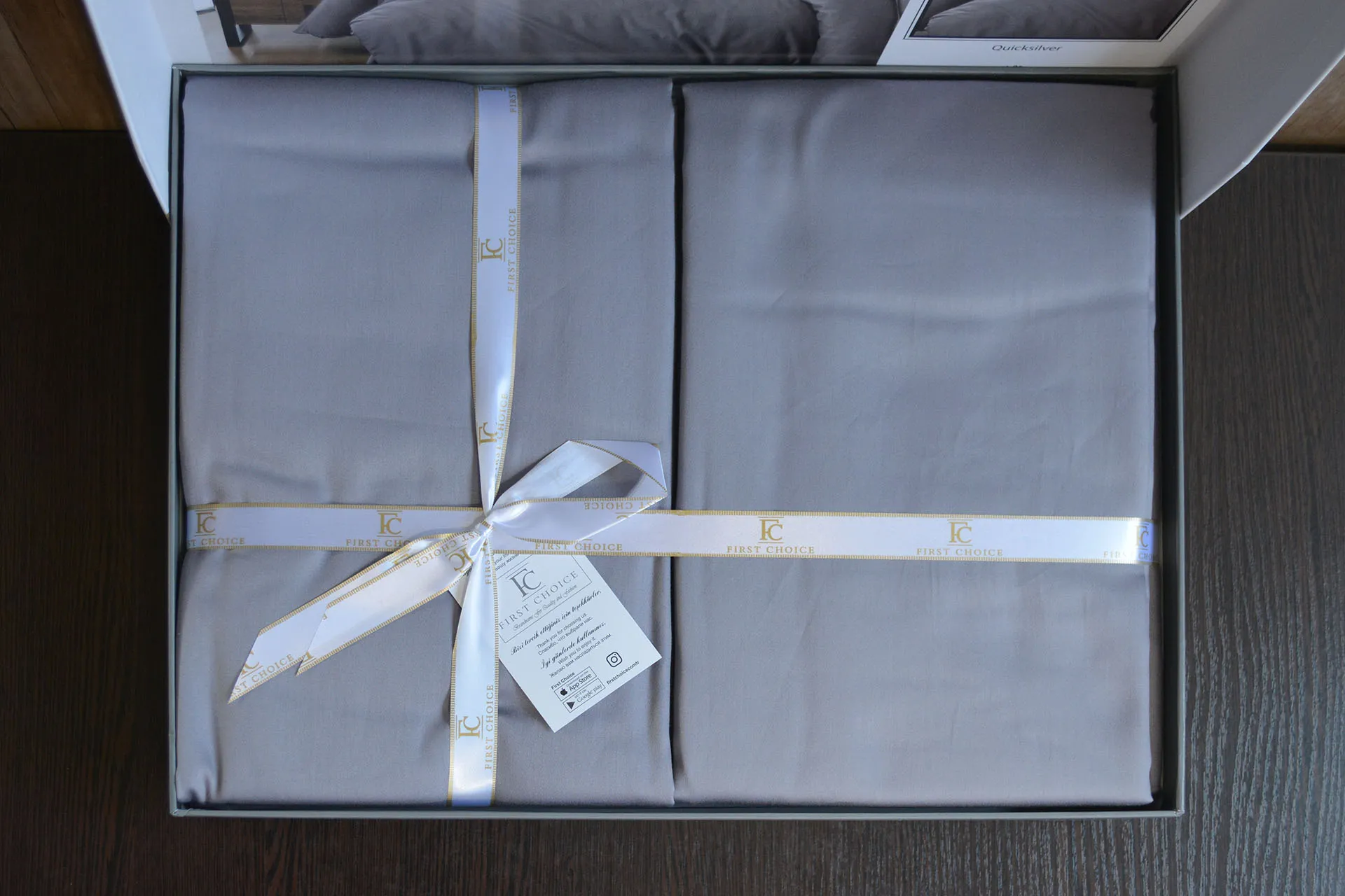 Постільна білизна Cotton Satin 160 × 220 см (полуторний) Snazzy Quick Silver від First Choice - Зображення 4