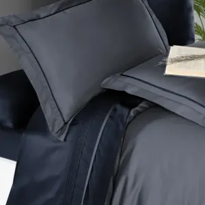 Alternative view of Постільна білизна Deluxe Satin DARK 200 × 220 см (євро) Serenity Dark Grey-Navy Blue від First Choice