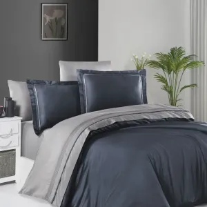 Постільна білизна Deluxe Satin DARK 200 × 220 см (євро) Serenity Denim-Grey від First Choice