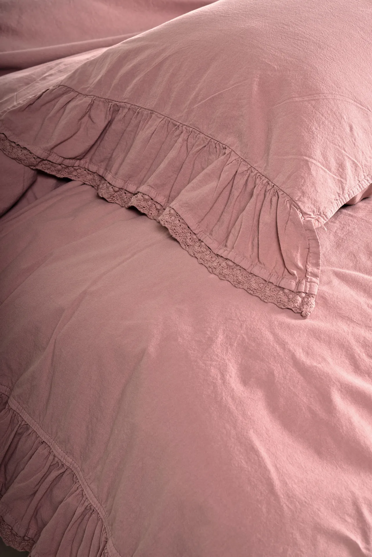 Постільна білизна Stonewashed 200 × 220 см (євро) Sicilia New Rose від Limasso - Зображення 6