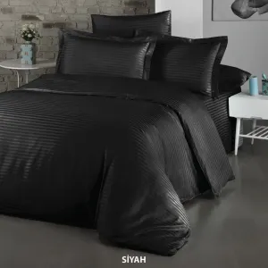 Alternative view of Постільна білизна Stripe Satin 160 × 220 см Siyah від Cotton Shine
