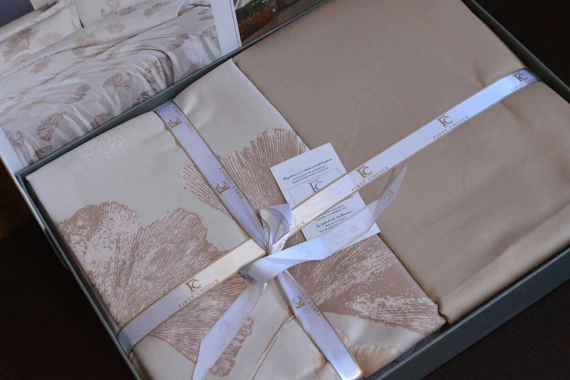 Постільна білизна Cotton Satin 200 × 220 см (євро) Sofira Beige від First Choice - Зображення 5