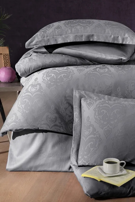 Постільна білизна Jacquard Satin DARK 200 × 220 см (євро) Sofya Quicksilver від First Choice - Зображення 2