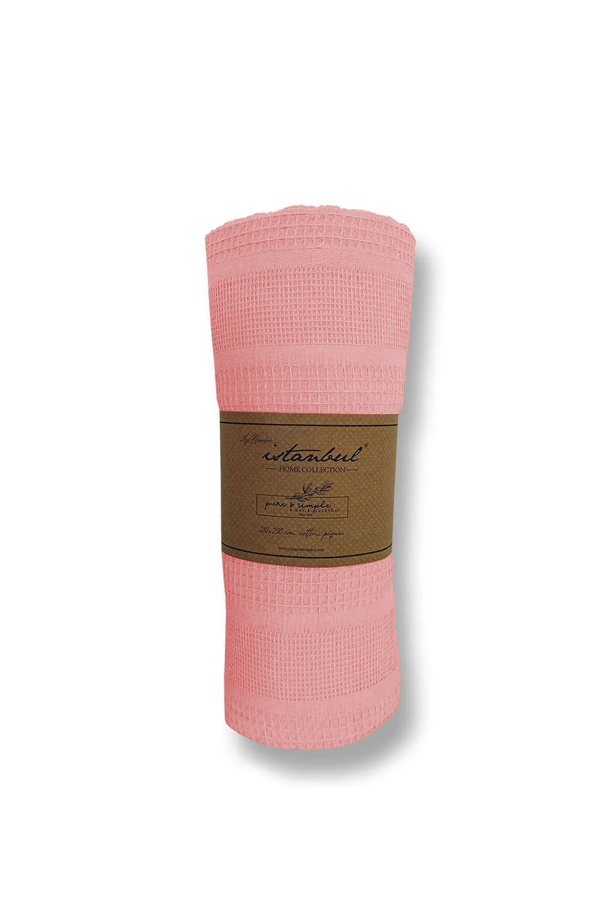 Вафельне простирадло-покривало Pembe 210 × 230 см Рожевий від Istanbul