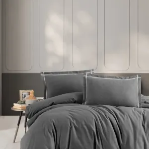 Комплект постільної білизни Flanel 200 × 220 см (євро) Soprano Antracite від First Choice