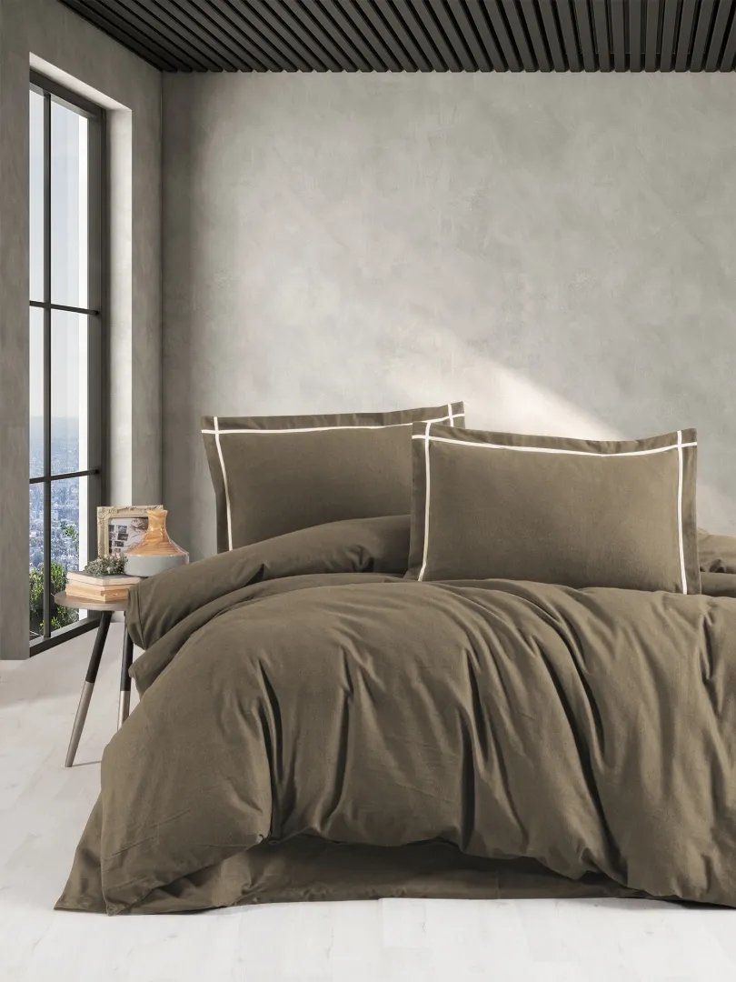 Комплект постільної білизни Flanel 200 × 220 см (євро) Soprano Brown від First Choice