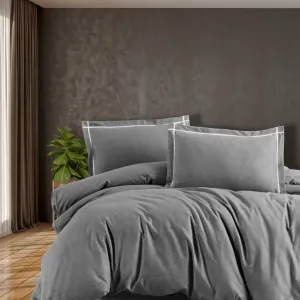 Комплект постільної білизни Flanel 200 × 220 см (євро) Soprano Grey від First Choice