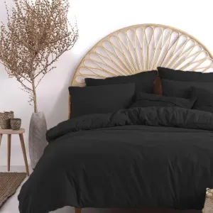 Постільна білизна Stonewashed Ranforse 200 × 220 см (євро) Black від Limasso