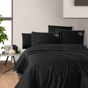 Постільна білизна Deluxe Satin DARK 200 × 220 см (євро) Timeless Black від First Choice