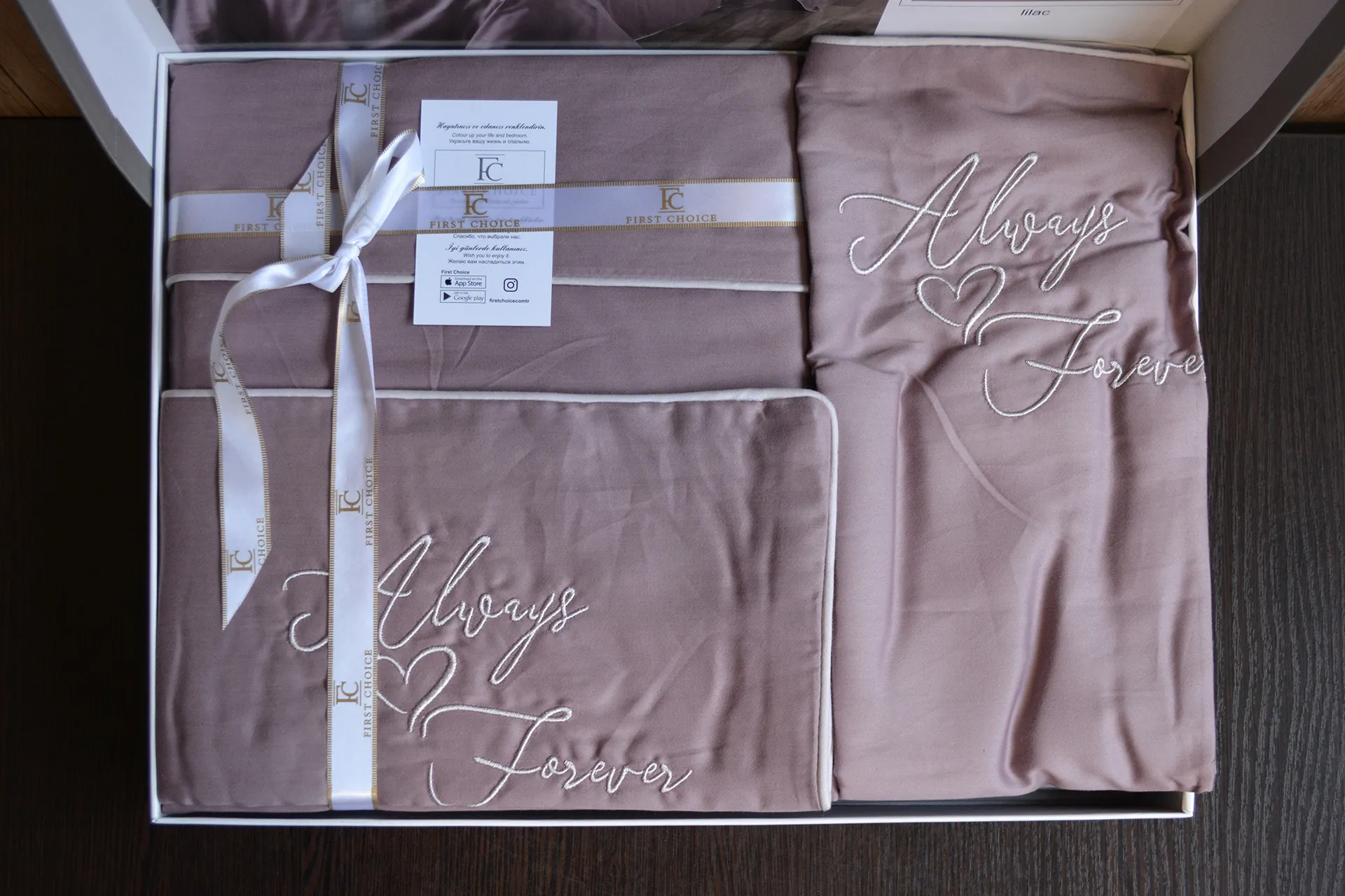 Постільна білизна Deluxe Satin 200 × 220 см (євро) Timeless Lilac від First Choice - Зображення 3