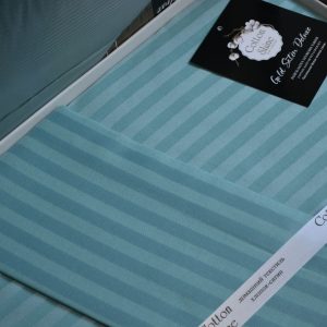 Alternative view of Постільна білизна Stripe Satin 200 × 220 см (євро) Turkuaz від Cotton Shine