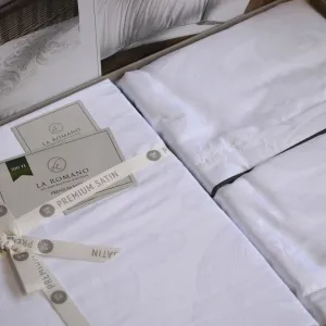 Alternative view of Постільна білизна Premium Satin 160 × 220 см (2 шт., сімейний) сімейна Vandela White від La Romano